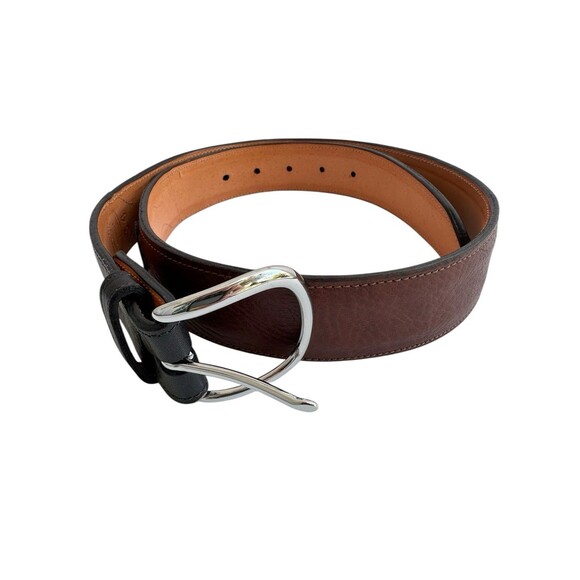 Appaloosa Trading Co Handmade Tooled Leather Belt Man Black Brown 34 - Picture 1 of 8